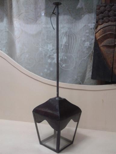 Brass hanging lamp code HG306 size lamp body 20xh28 cm. stick long 50 cm.