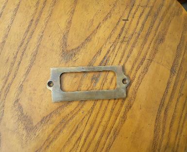 Brass Label Holder Item Code J.035C size long 100 mm. wide 41 mm.